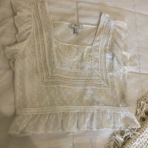 White lace crop top